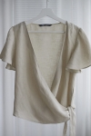 "Zapach szarlotki" lniana bluzka Zara - M/L 38/40
