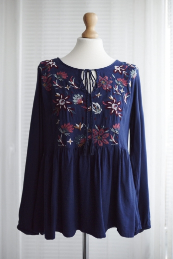 "Boho" bluzka z haftami 100% wiskoza - M / 38 - L / 40