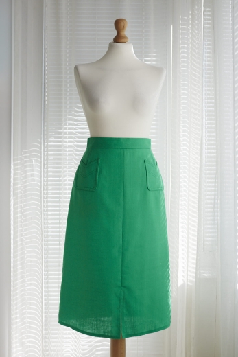 "Awokado" spódnica midi vintage - S / 36