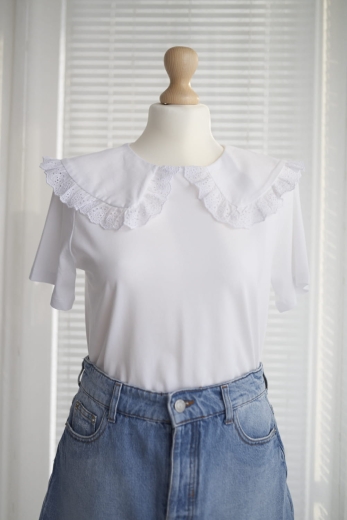 "Cicha woda" t-shirt z kołnierzykiem H&M - S / 36