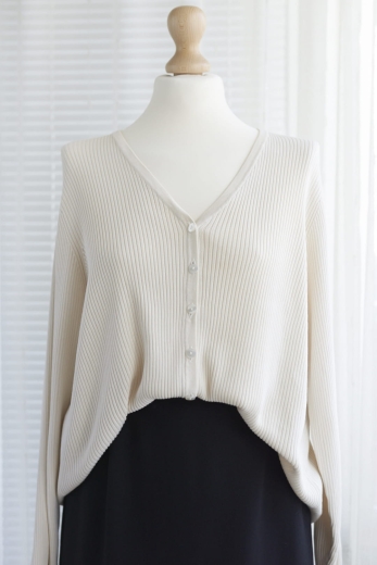 "Śmietankowy splot" kardigan M&S jedwab - XL / 42 - XXL / 44