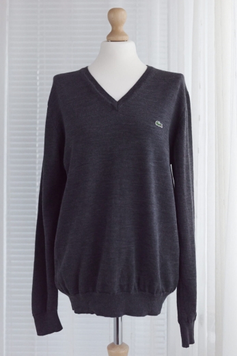 "Ostry cień mgły" sweter Lacoste wełna - XL / 42
