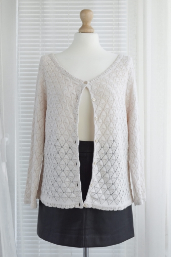 "Śnieżny krajobraz" sweter vintage 100% bawełna - L / 40
