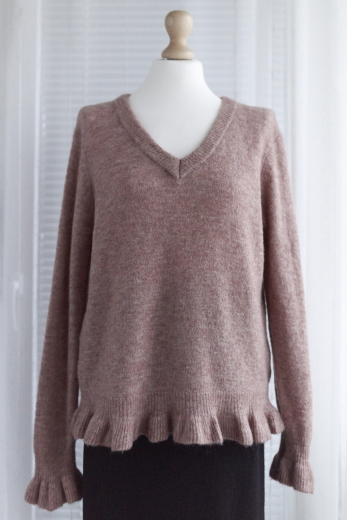 "Szarlotka z cynamonem" sweter Cream wełna moher - XL / 42
