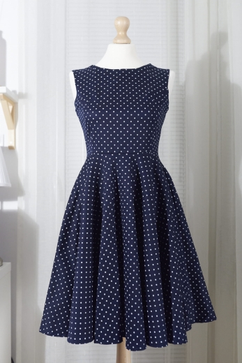 "Audrey" sukienka retro bawełna - S / 36 - M / 38
