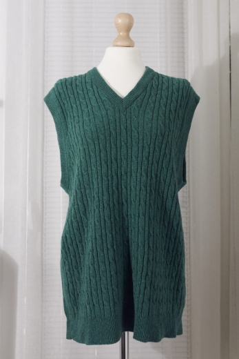 "Zapach świerku" kamizelka vintage wełna - L / 40