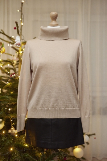 "Kawa z mlekiem II" sweter Rabe 100% wełna - M / 38