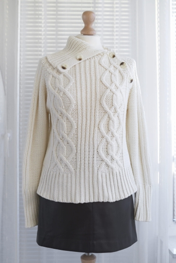 "Ecru" sweter H&M 60% bawełna - S / 36