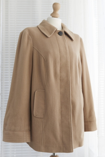 Kamelowy płaszcz Marks & Spencer 75% wełna - L / 40 - XL / 42