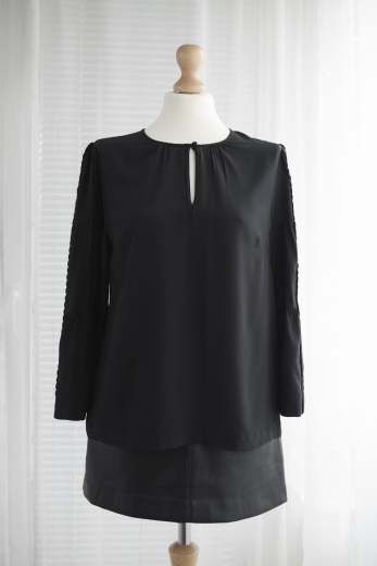 "Back in Black" bluzka J. Crew 100% jedwab - S / 36 - M / 38