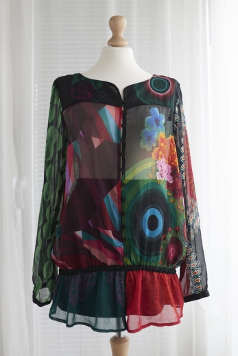 "Graficiara" półtransparentna tunika Desigual - L / 40 - XL / 42