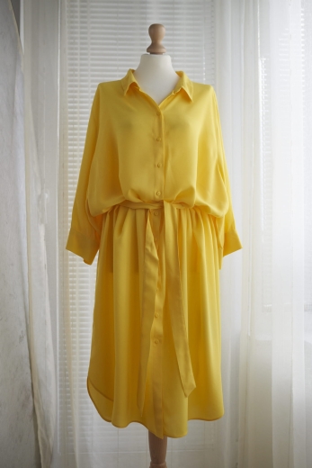 "Kanarek II" sukienka Miss E 100% wiskoza - 7XL / 54